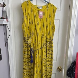 Yellow Patterned Dress